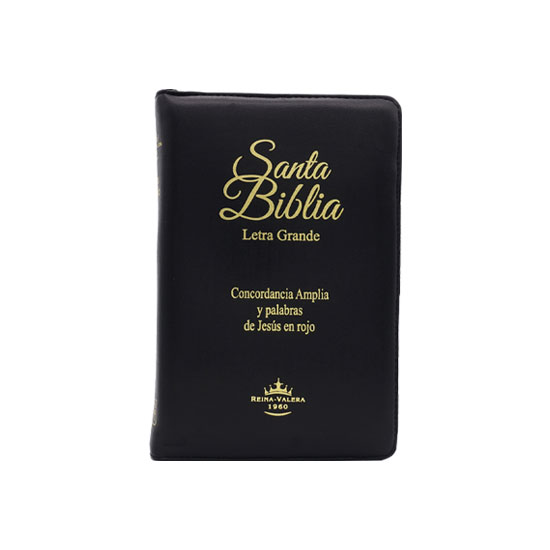 Biblia Reina Valera Letra Grande zíper Negra - Imagen 2