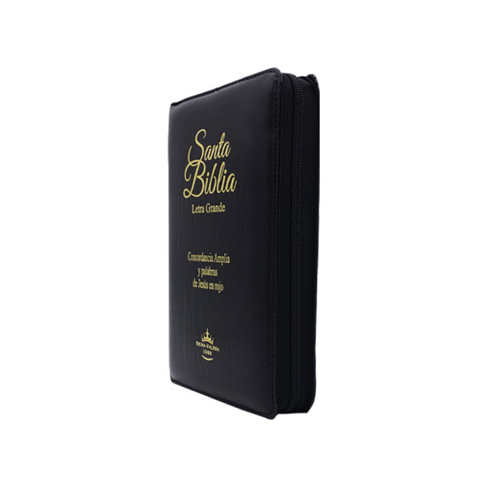 Biblia Reina Valera Letra Grande zíper Negra - Imagen 4