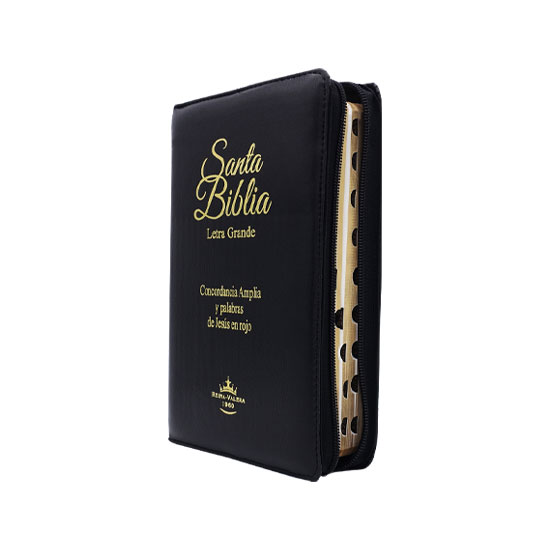 Biblia Reina Valera Letra Grande zíper Negra - Imagen 6