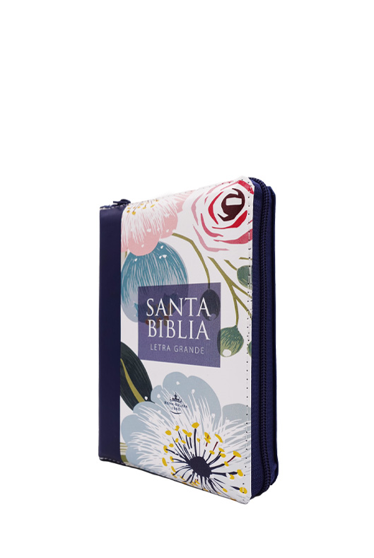 Biblia Bolsillo Letra Grande Azul-Flores - Imagen 3