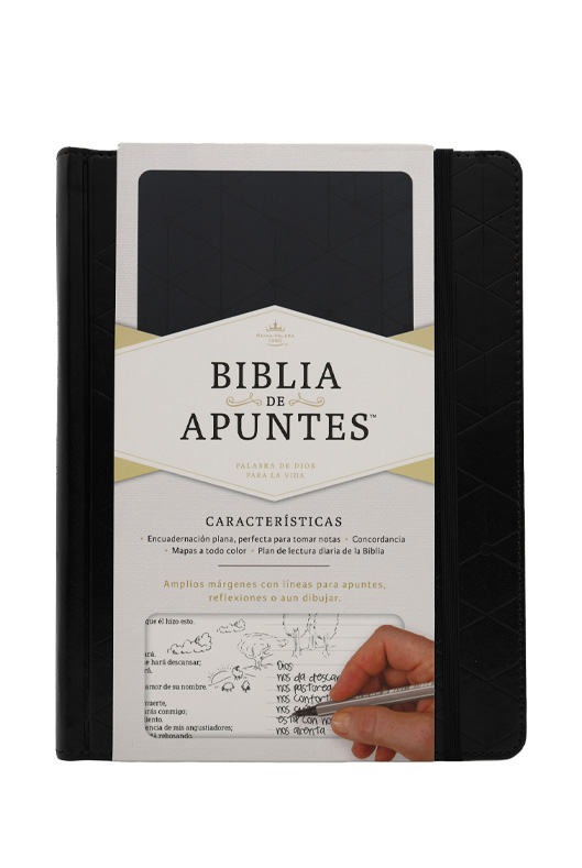 Biblia de Apuntes en Reina Valera 1960 con tapa dura e Imitación Piel color Negro