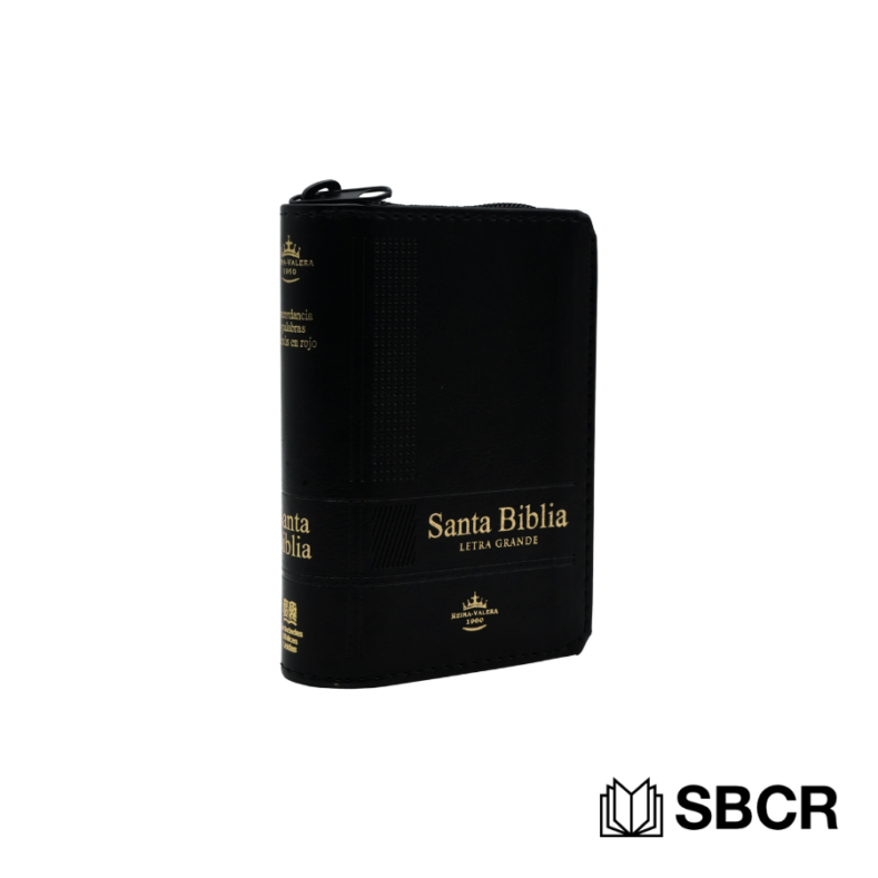 Mini Biblia Reina Valera 1960 con estuche en color negro y cierre