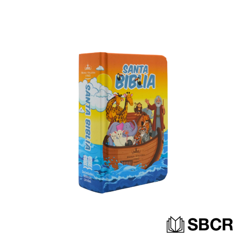Mini Biblia Reina Valera 1960 con Diseño Infantil color naranja en Tapa dura