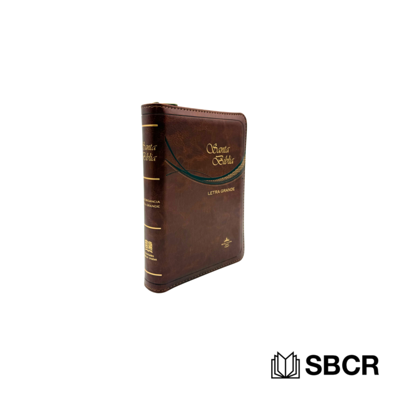 Biblia Reina Valera 1960 color café con cremallera e indice
