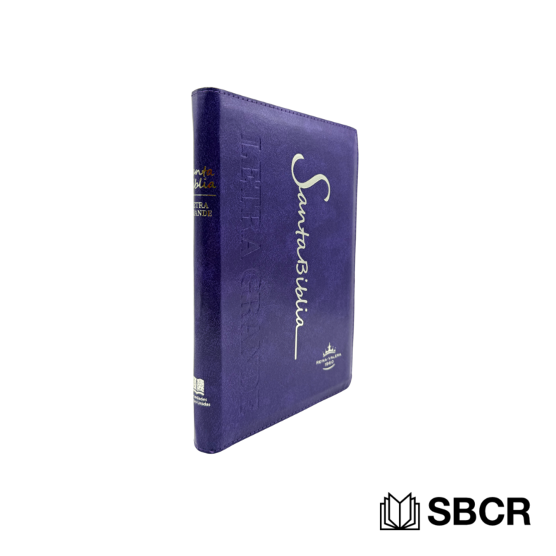 Biblia Reina Valera 1960 color morado con indice y ziper en letra grande