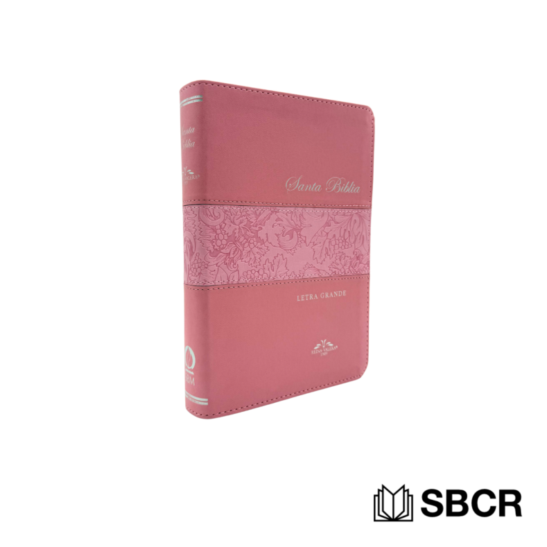 Biblia rosada imitación piel de 1909 en letra grande
