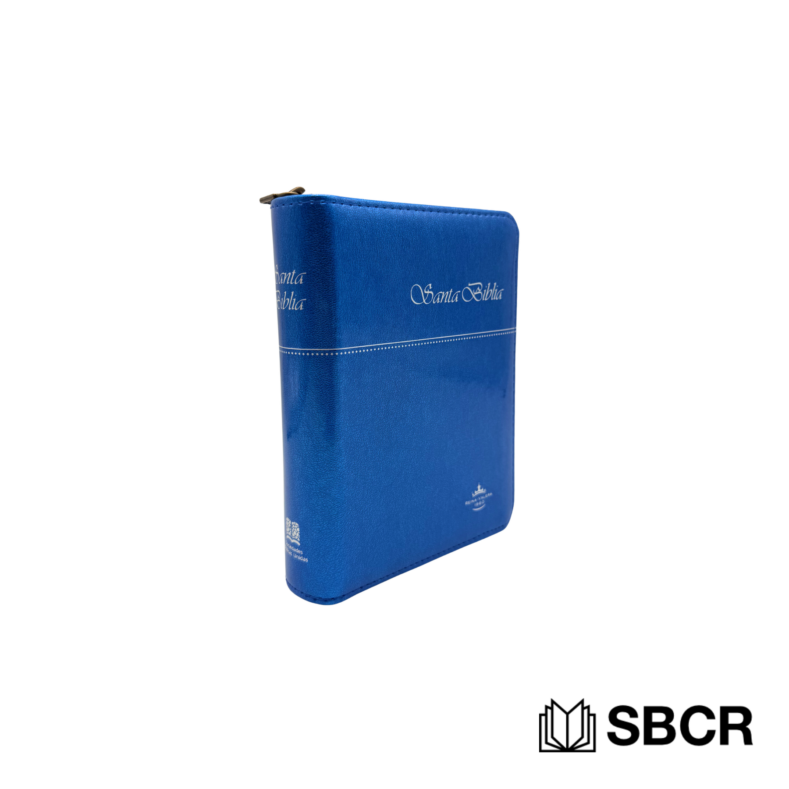 Biblia Reina Valera 1960 color azul brillante con indice y ziper
