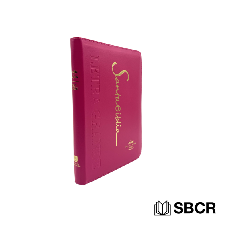 Biblia Reina Valera 1960 color rosado con indice y ziper en letra grande