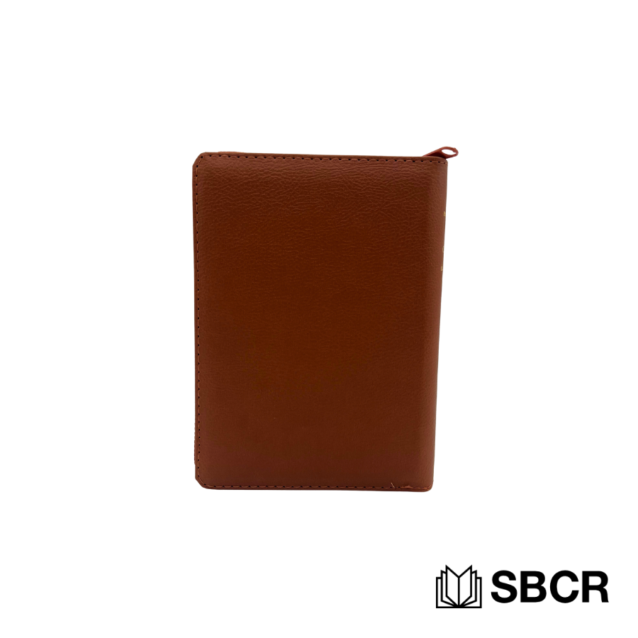 Biblia Reina Valera 1960 con estuche en color café diseño de corona e indice externo - Imagen 2