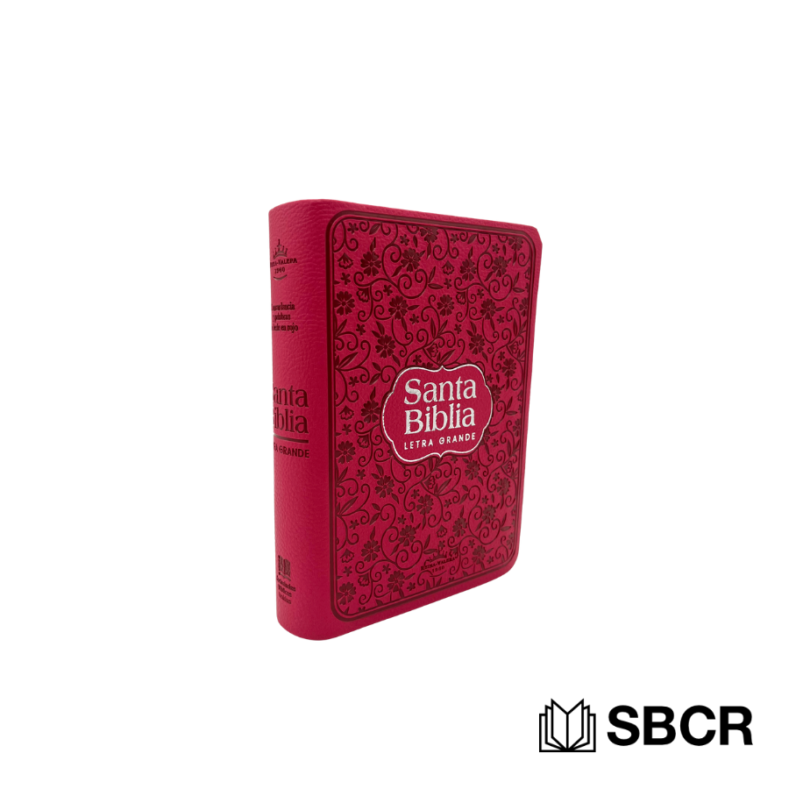 Biblia Reina Valera 1960, tapa suave en color rosado canto floreado