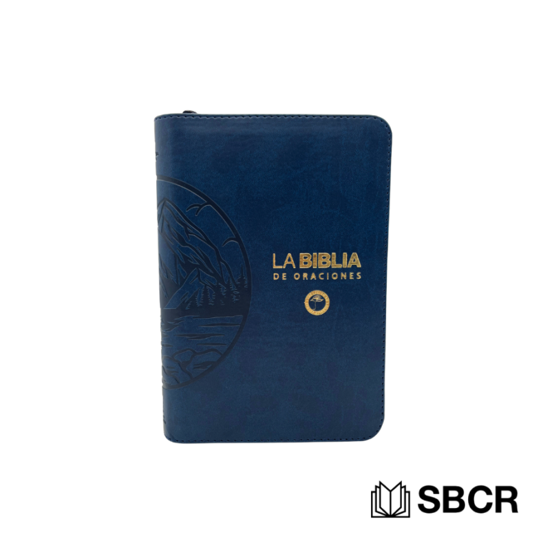 Biblia Traducción Lenguaje Actual, color azul con cremallera de imitación piel