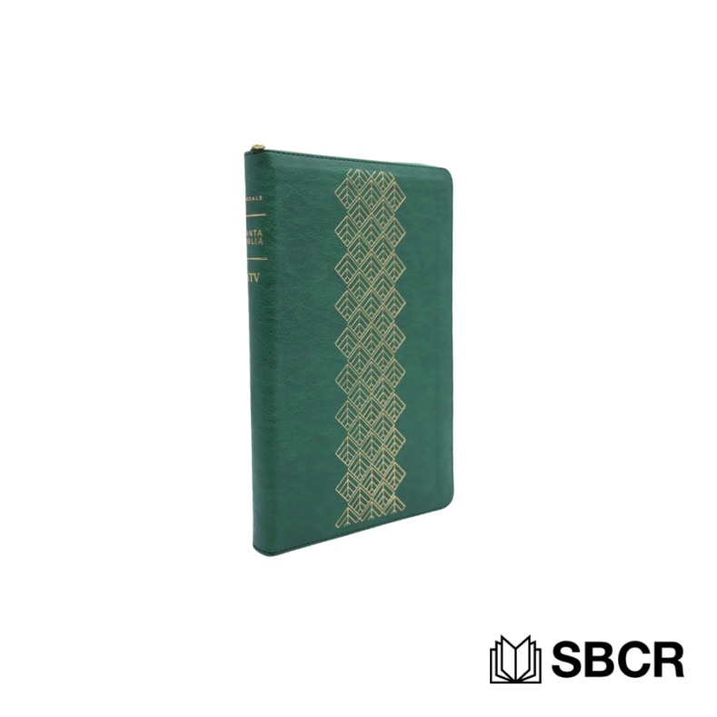 Biblia Nueva Traducción Viviente color verde con cierre ultrafina