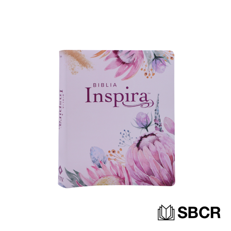 Biblia Inspira grande color rosado con canto pintado