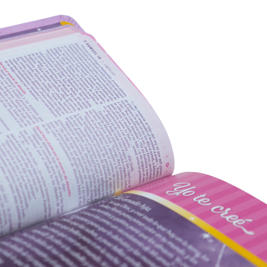 Biblia Mi bella Princesa imitación piel en color rosado, Nueva Traducción Viviente - Imagen 3