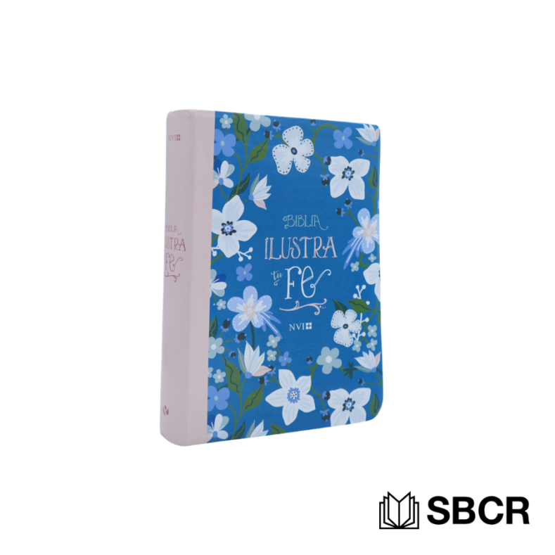 Biblia Nueva Versión Internacional, Ilustra tu fe, en cuero italiano azul con morado y blanco
